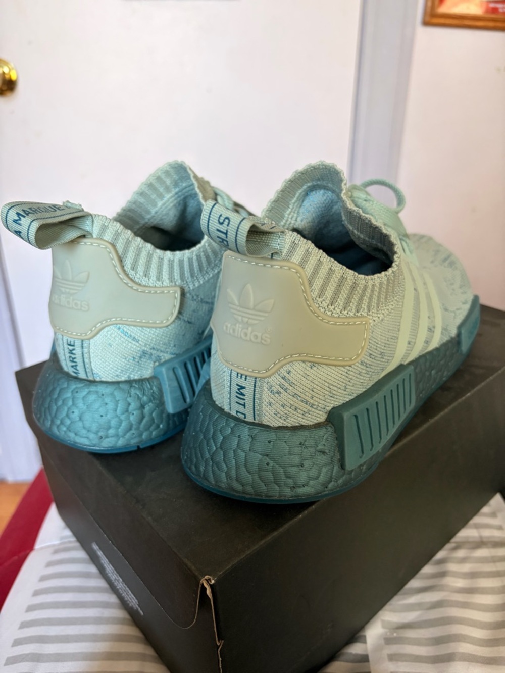 adidas Mint and Teal Knit NMD_R1 Sneakers - Picture 3 of 5